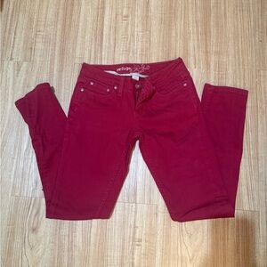 Refuge Women's Dark Red Skinny Jeans